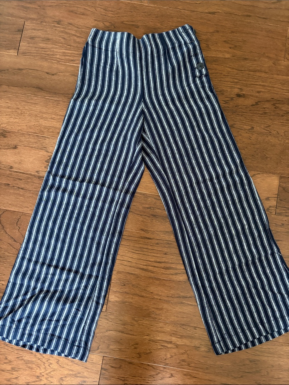 GAP Navy and White Striped Wide-Leg Pants